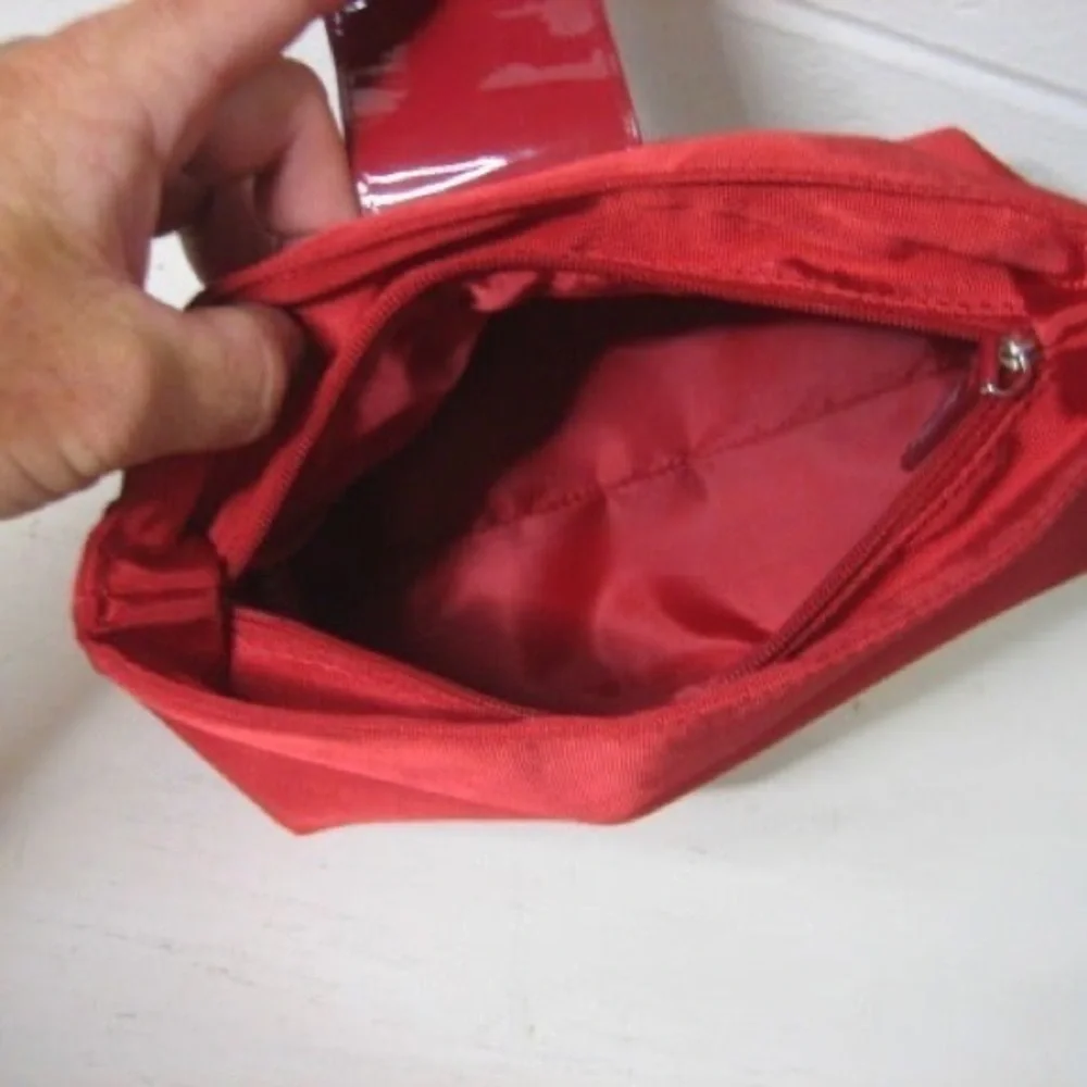 shiseido red makeup clutch bag